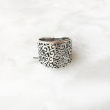 Swirl Silver Band Ring