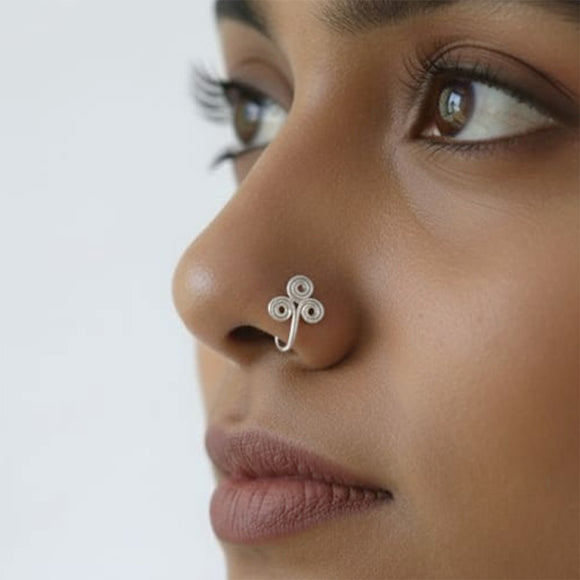 Swirl Silver Nose Clip