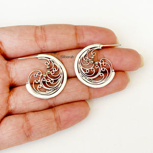 Swirl Silver Stud Earring