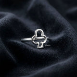 925 silver clubs ring poker design