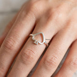 925 silver spades poker ring