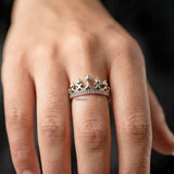 silver crown ring for women elegant style