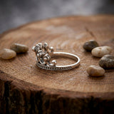 feminine crown ring silver jewellery India