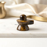 Tiger Eye Shiva Lingam with golden-brown gemstone patterns
