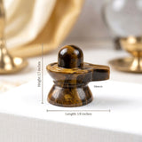 Tiger Eye gemstone Shivling with distinctive natural bands
