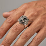 925 silver tiger head ring statement design India
