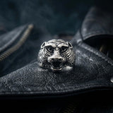 tiger face sterling silver ring for men and women