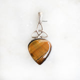 Tiger's Eye Celtic Knot Silver Pendant