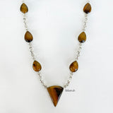 Tiger's Eye Drop Silver Necklace