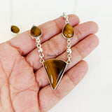 Tiger's Eye Drop Silver Necklace