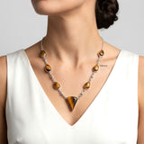 tiger eye drop necklace 925 sterling silver India