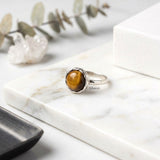 925 silver Tiger’s Eye knotted ring India