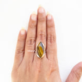 Tiger's Eye Marquise Silver Ring