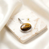Tiger's Eye Oval Silver Pendant