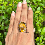 Tiger's Eye Oval Silver Ring