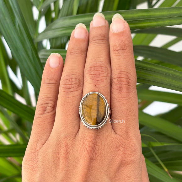 Tiger's Eye Silver Ring