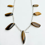 Tiger's Eye Tribal Silver Necklace