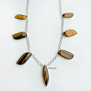 Tiger's Eye Tribal Silver Necklace
