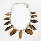 Tiger's Eye Tribal Silver Necklace