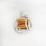 Tiger's Eye Twisted Silver Pendant