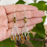 Tigers Eye Dreamcatcher Silver Earring