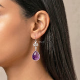 925 sterling silver amethyst Tree of Life drop earrings India
