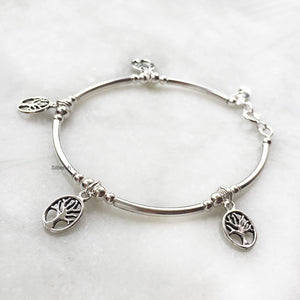 Tree Of Life Charm Silver Bracelet