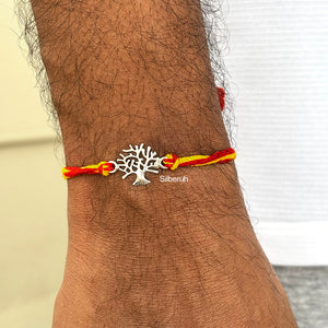 Tree of Life silver rakhi for brother in 925 sterling silver