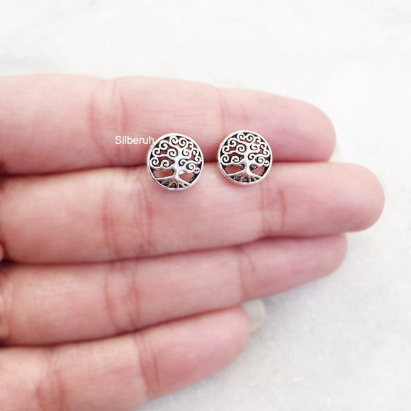 Tree Of Life Silver Stud