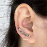 Triangle Silver Ear Climber Earring