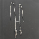 Triangle Threader Silver Earring