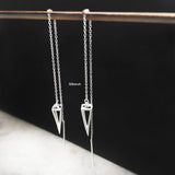 Triangle Threader Silver Earring