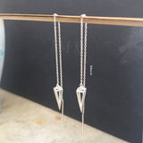 Triangle Threader Silver Earring