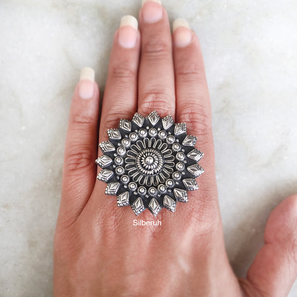Tribal Silver Adjustable Ring