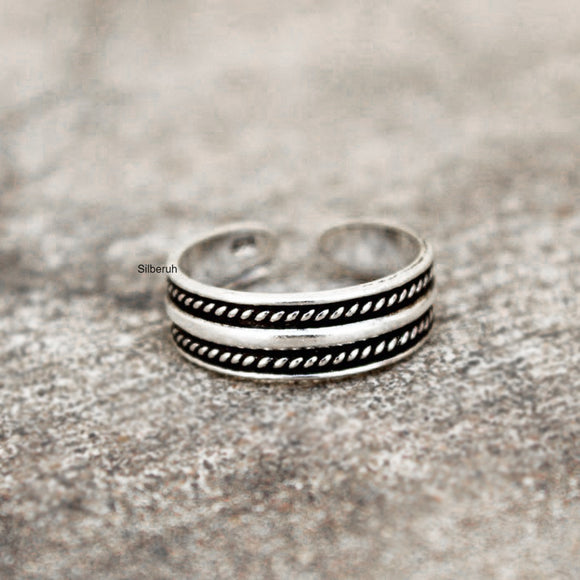 Tribal Silver Adjustable Toe Ring