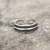 Tribal Silver Adjustable Toe Ring