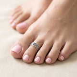 Tribal Silver Adjustable Toe Ring