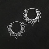 Tribal Silver Bali Hoop Earring