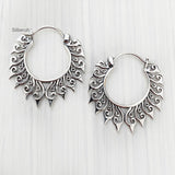 Tribal Silver Bali Hoop Earring