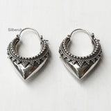 Tribal Silver Bali Hoop Earring