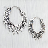 Tribal Silver Bali Hoop Earring