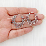 Tribal Silver Bali Hoop Earring