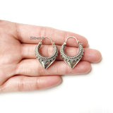 Tribal Silver Bali Hoop Earring