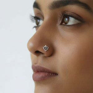 Tribal Silver Nose Pin, handcrafted in solid 92.5 sterling silver