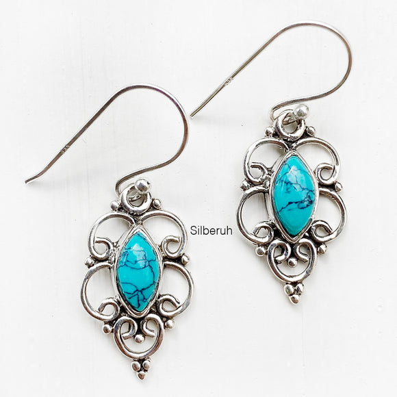 Tribal Turquoise Silver Earring