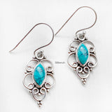 Tribal Turquoise Silver Earring