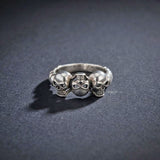 mens skull ring sterling silver statement