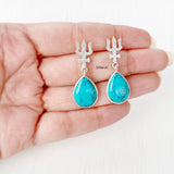 Trishul Turquoise Silver Earring