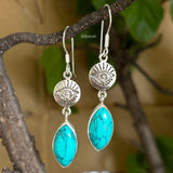 Turquoise Evil Eye Silver Earring