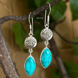 Turquoise Evil Eye Silver Earring